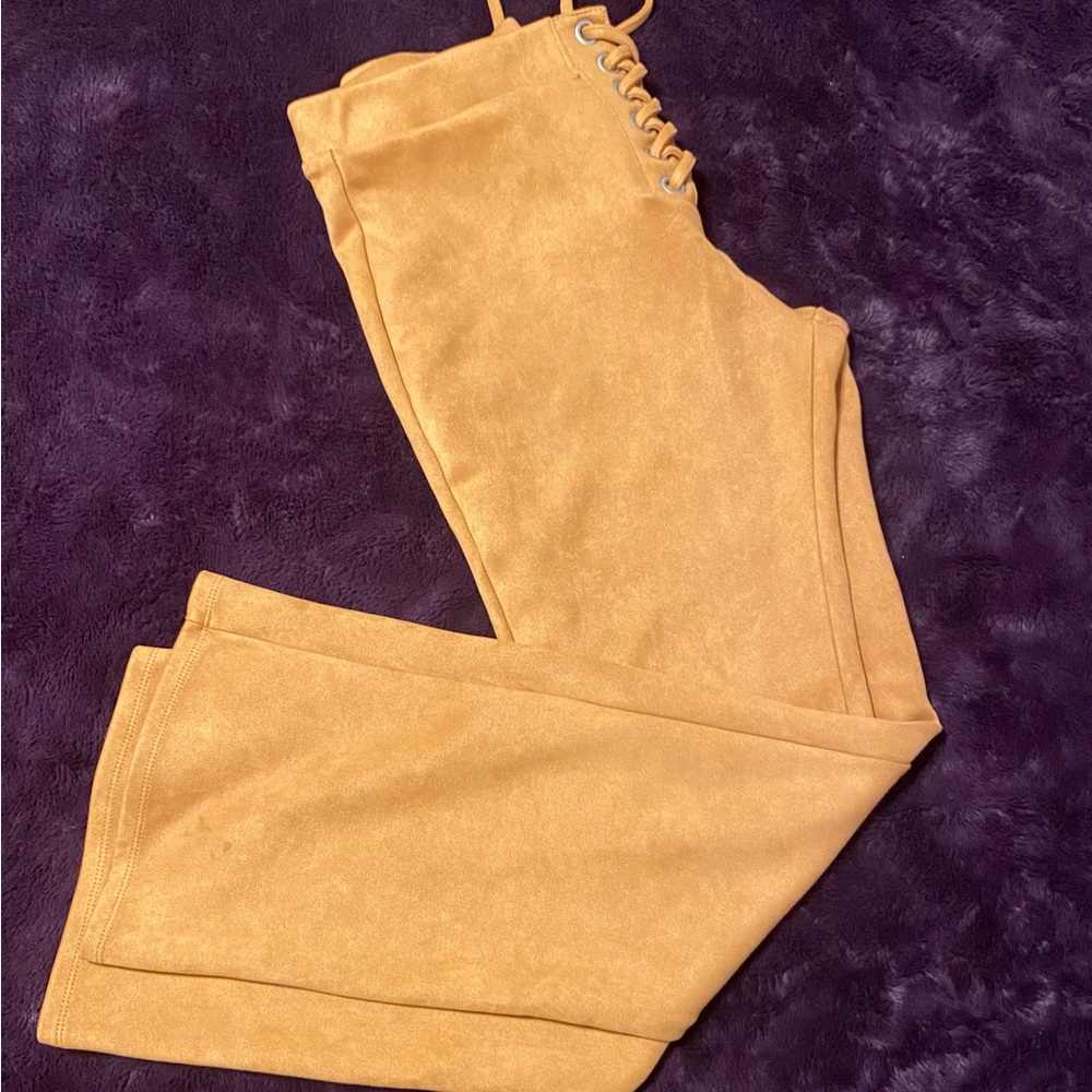 Suede Flared Pants